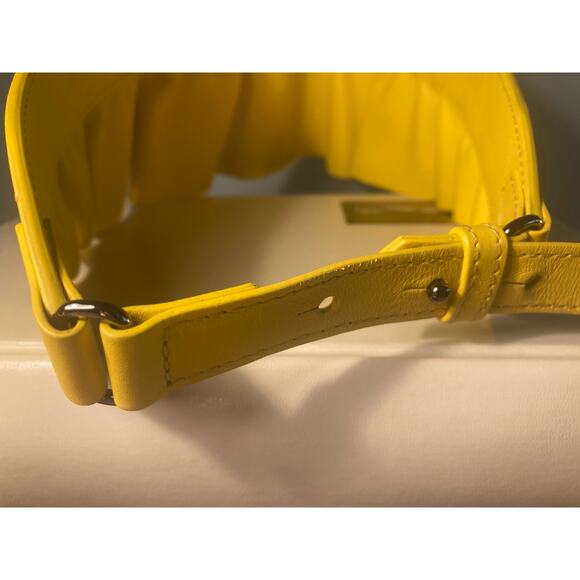 Max Mara Yellow Leather Ruffle Belt F/W 2019 Made in Italy ~ Sz S ~ Pristine! - Picture 5 of 9